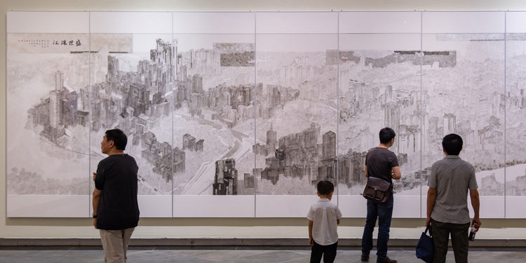 广州参考】大潮起珠江：60米山水国画长卷展珠江胜景- 广东美术馆